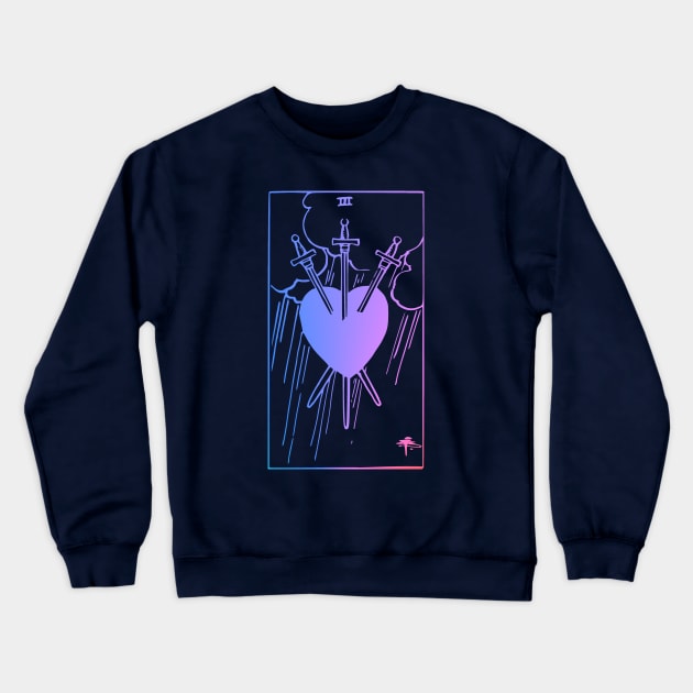 3 of Swords - Bi Pride - Tarot Crewneck Sweatshirt by queerenough